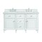 James Martin Vanities 60'' Double Vanity, Bright White w/ 3 CM Arctic Fall Solid Surface Top 424-V60D-BW-3AF - alternate 1